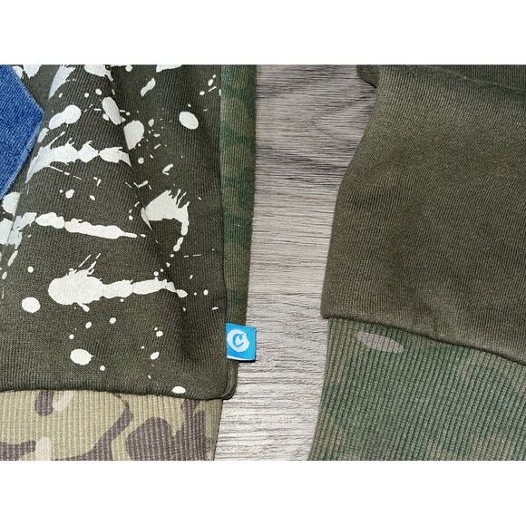 COOKIES Zip Hoodie Men's Size Large Green Camo Jean Full Zip Patchwork - Picture 9 of 14